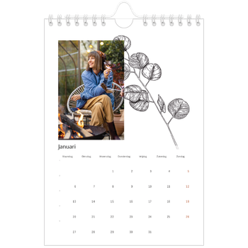 Fotokalender A5 — Getekende bloemen