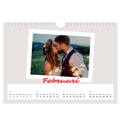 Fotokalender A4 — Karmijnrode handtekening [Februari]