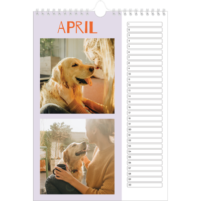 Verjaardagskalenders A4 — Vrolijk & kleurrijk [April]