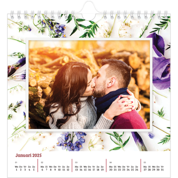 Fotokalender Vierkant — Kleurrijke bloemenachtergrond