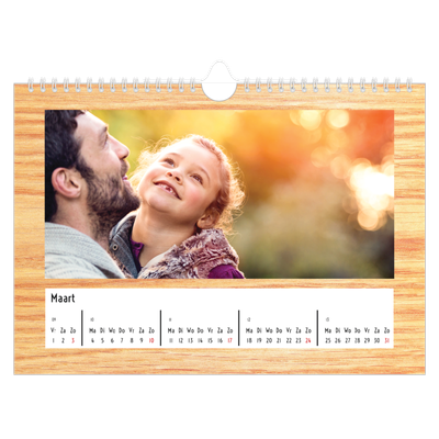 Fotokalender A4 — Houtpatroon [Maart]