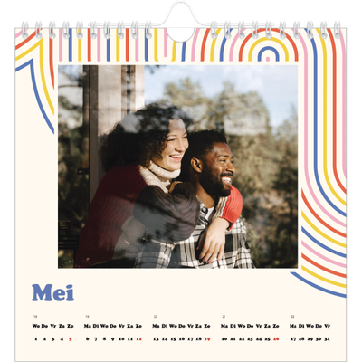 Jaarkalenders vierkant — Retro strepen [omslag]