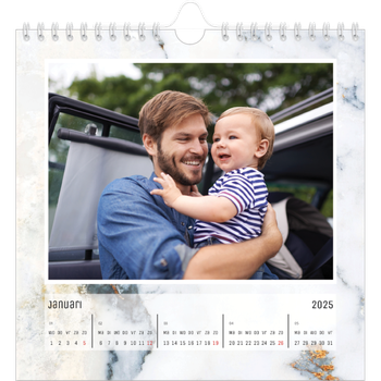 Fotokalender Vierkant — Gemarmerde achtergrond