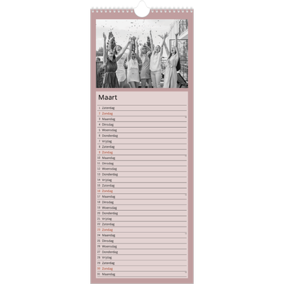 Smalle kalender  — Scandinavische kleuren [Maart]