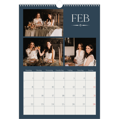 A3 Jaarkalender — Leisteen & schreef [Februari]