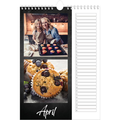 Verjaardagskalenders A4 — Krijtbord stijl [April]