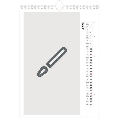 Fotokalender A4 (20 x 30 cm) — Ontwerp je eigen fotoproduct [April]