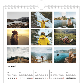 Fotokalender Vierkant — Eenvoudig blokkenpatroon