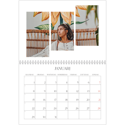 Fotokalender A4 Dubbel (30 x 40 cm) — Reismozaïeken [Januari]