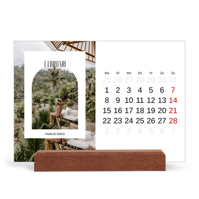 Bureaukalender met houten standaard  — De open boog [Februari]