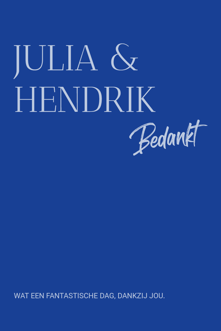 Bedankkaarten — Kobalt klassieker