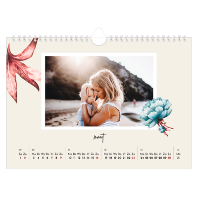 Fotokalender A4 — Geverfde bloemen [Maart]