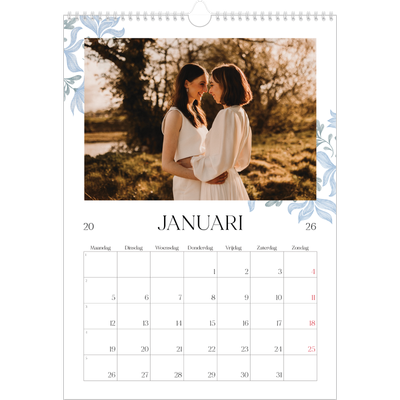 A3 Jaarkalender — Elegant bloemig [Januari]