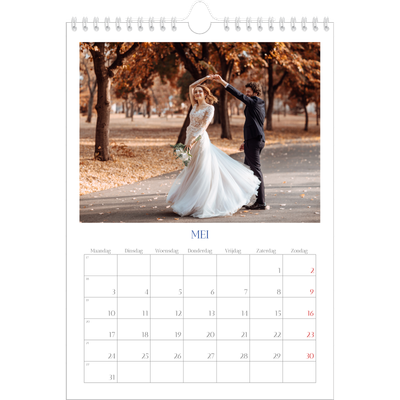 Fotokalender A4 (20 x 30 cm) — Kobalt klassieker [Mei]