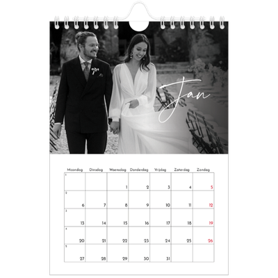 Fotokalender A5 — Elegant schrift [Januari]