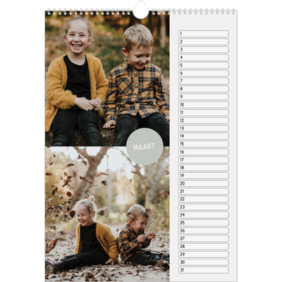 Verjaardagskalenders A3 — Fotosticker [Maart]