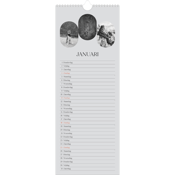 Smalle kalender (15 x 40 cm) — De open weg