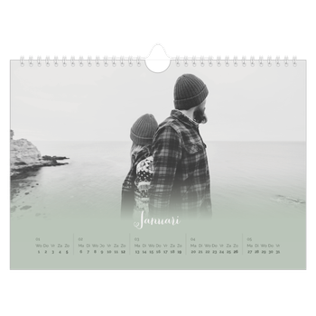 Fotokalender A4 — Zachtgroen kleurverloop