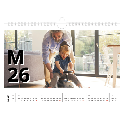 Fotokalender A4 — Letter stijl [Maart]