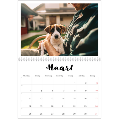 Fotokalender A4 Dubbel (30 x 40 cm) — Handgeschreven letters [Maart]