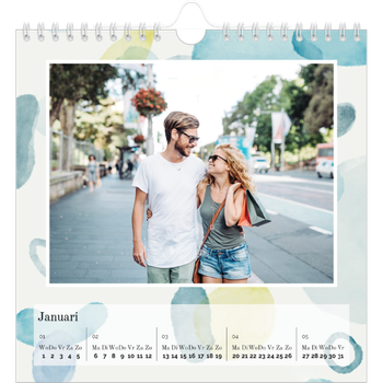 Fotokalender Vierkant — Aquarel vlekkenpatroon