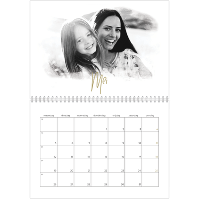 Fotokalender A4 Dubbel (30 x 40 cm) — Foto effect [Mei]