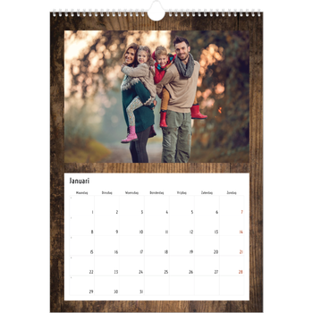 Fotokalender A4 — Houtpatroon