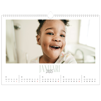Fotokalender A3 — Gevarieerd lettertype