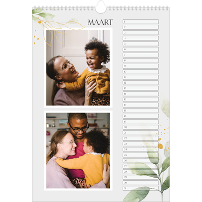 Verjaardagskalenders A3 — Bloemen splash [Maart]