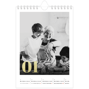 Fotokalender A5 — Grote glitter cijfers