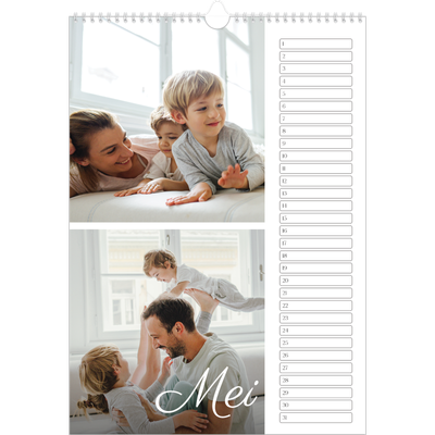 Verjaardagskalenders A3 — Handgeschreven maanden [Mei]