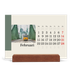 Bureaukalender met houten standaard  — Bezienswaardigheden van de wereld [Februari]