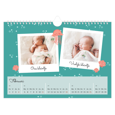 Fotokalender A4 — Schattige dieren [Februari]