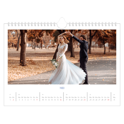 Fotokalender A4 — Kobalt klassieker [Mei]