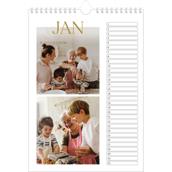 Fotokalender A4 — Gouden tekst groot