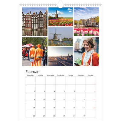 A3 Jaarkalender — Collage in blokkenpatroon [Februari]