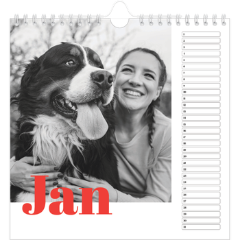 Fotokalender Vierkant — Een dikgedrukt jaar