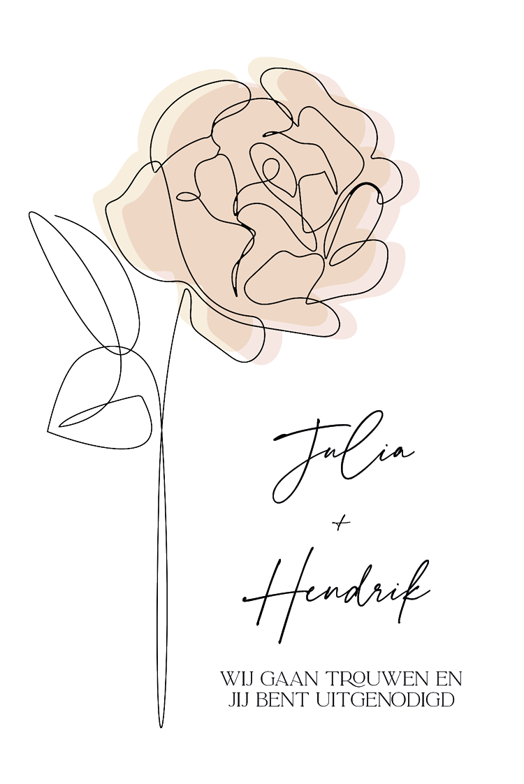 Uitnodigingen — Zachte bloemenlijnen