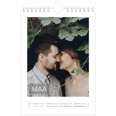 Fotokalender A5 — Overlay van datumvak [Maart]