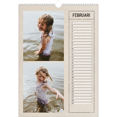 Verjaardagskalenders A3 — Stempel effect [Februari]