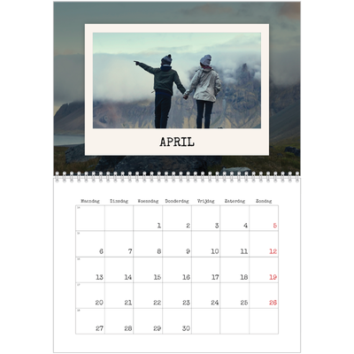 Fotokalender A4 Dubbel (30 x 40 cm) — De portretselectie [April]