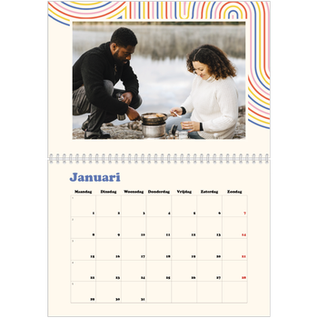 Fotokalender A4 Dubbel — Retro strepen