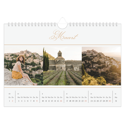 Fotokalender A4 — Gouden banner [Maart]