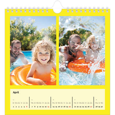 Jaarkalenders vierkant — Fel gekleurde kaders [April]