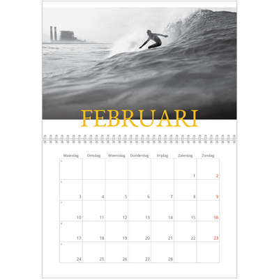 Fotokalender A4 Dubbel (30 x 40 cm) — Historische stijl [Februari]