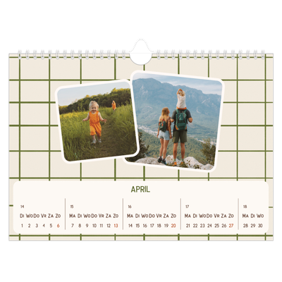 Fotokalender A4 — Retro patronen [April]