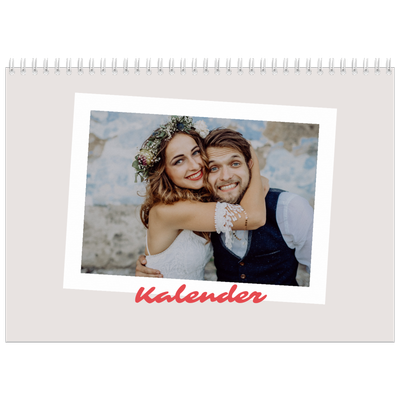 Fotokalender A4 Dubbel (30 x 40 cm) — Karmijnrode handtekening [omslag]