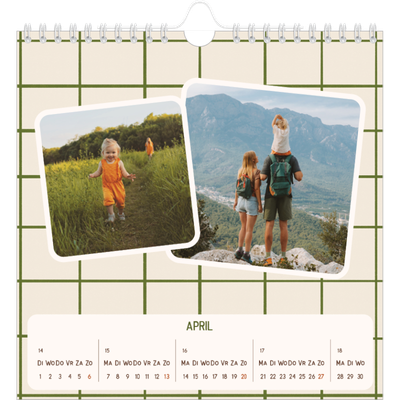 Jaarkalenders vierkant — Retro patronen [April]