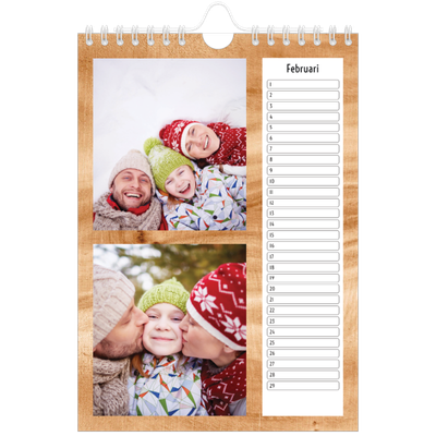 Fotokalender A5 — Houtpatroon [Februari]