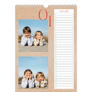 Fotokalender A4 — Rode stippen